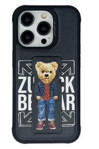 ZuckBear iPhone 15 Pro Max Claude Standlı Kapak - Siyah