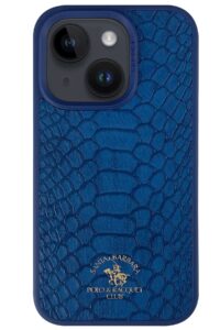Santa Barbara Polo Racquet Club iPhone 14 Knight Deri Kapak - Lacivert