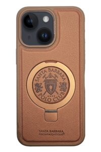 Santa Barbara Polo Racquet Club iPhone 15 Primo Magsafe Stand Kapak - Kahverengi