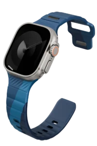 Uniq Watch Ultra 49mm Stride Rubber FKM Designer Edition Silikon Kordon - Lacivert-Mavi