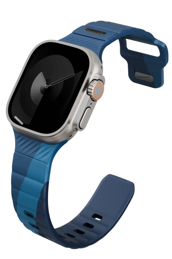 Uniq Watch Ultra 49mm Stride Rubber FKM Designer Edition Silikon Kordon - Lacivert-Mavi