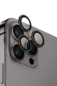 Uniq iPhone 15 Pro Optix Alüminyum Kamera Lens Koruyucu - Gri