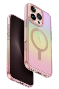 Uniq Apple iPhone 16 Pro Max Iridescia Magsafe Kapak - Pembe Rainbow