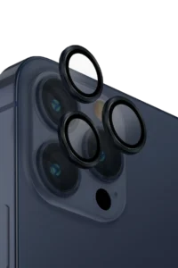 Uniq iPhone 15 Pro Optix Alüminyum Kamera Lens Koruyucu - Lacivert