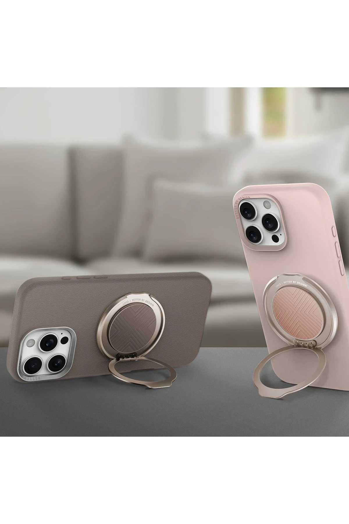 Uniq GripFit Classic 360 Manyetik Magsafe Kickstand Yüzük - Pembe - Görsel 2