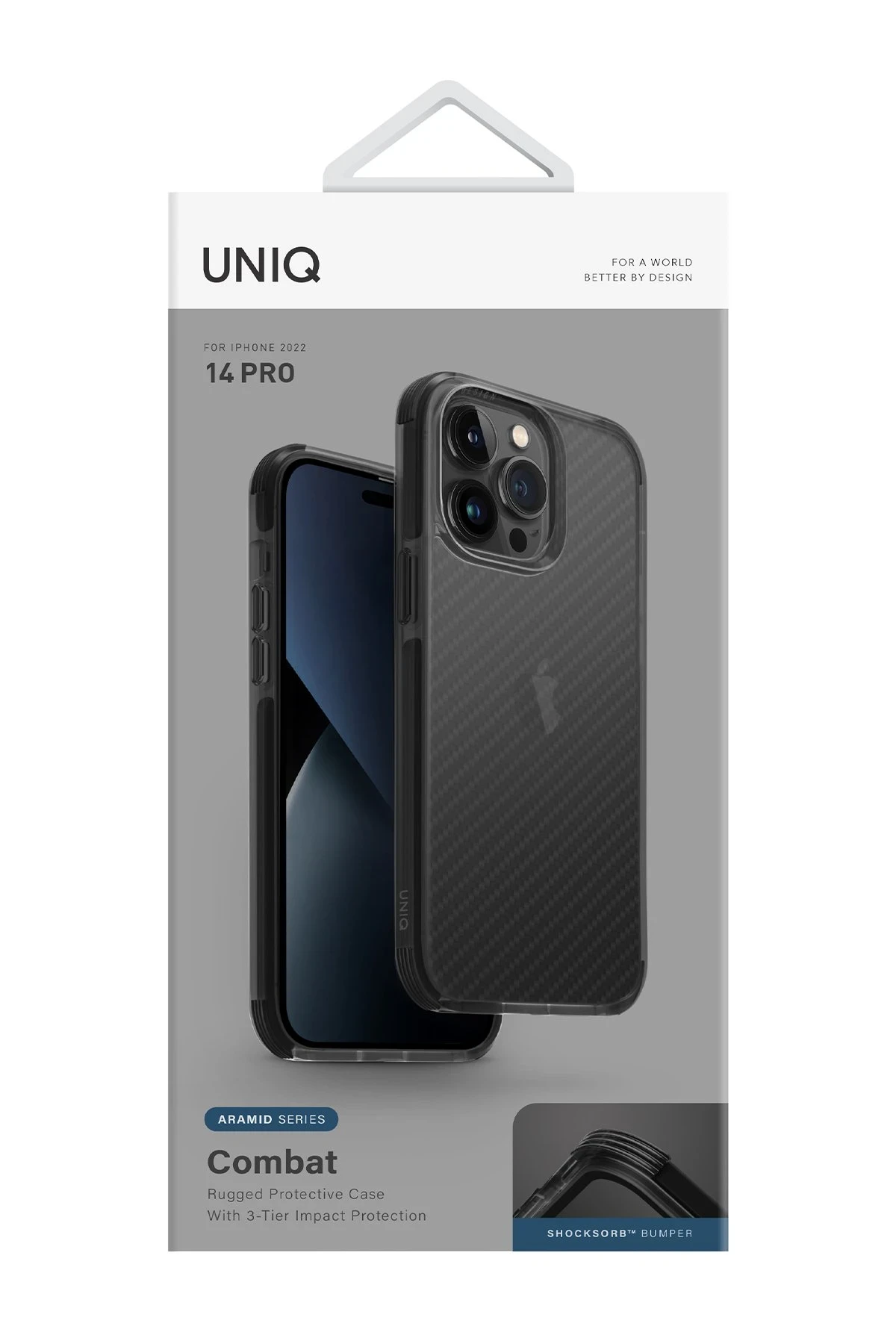 Uniq iPhone 14 Pro Combat Kapak - Füme - Görsel 4