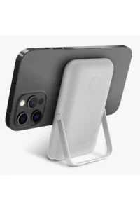 Uniq Hoveo 5.000mAh Manyetik PD Kablosuz Type-C Standlı Powerbank - Açık Gri