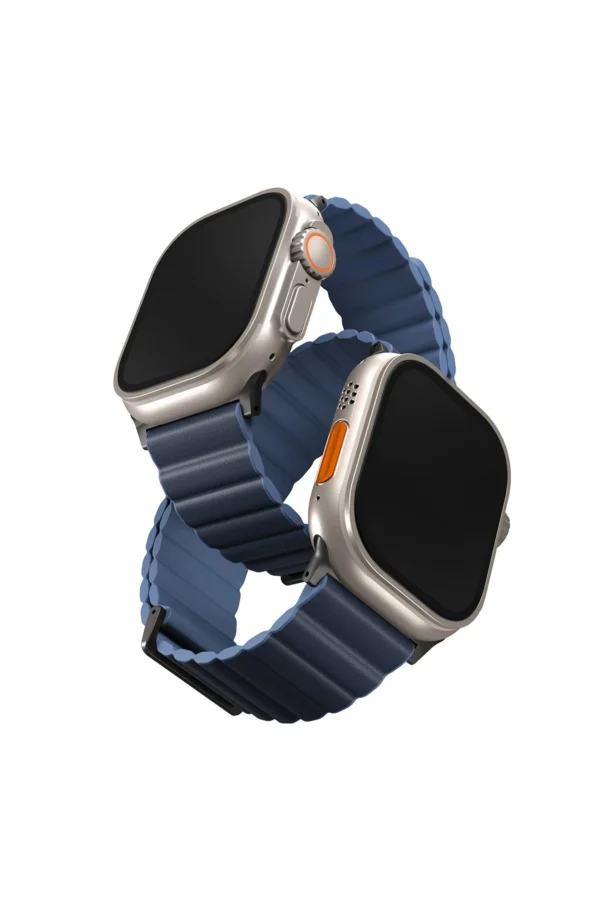 Uniq Watch Ultra 49mm Revix Premium Reversible Manyetik Kordon - Koyu Mavi-Mavi