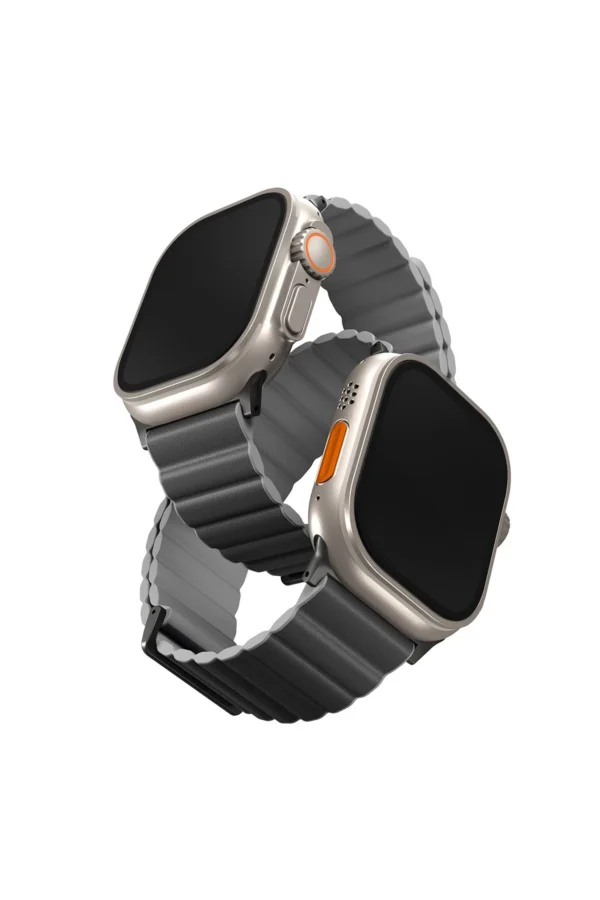 Uniq Watch Ultra 49mm Revix Premium Reversible Manyetik Kordon - Siyah-Gri