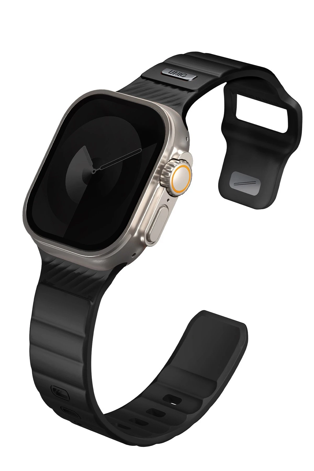 Uniq Watch Ultra 49mm Stride FKM Silikon Kordon - Siyah - Görsel 2