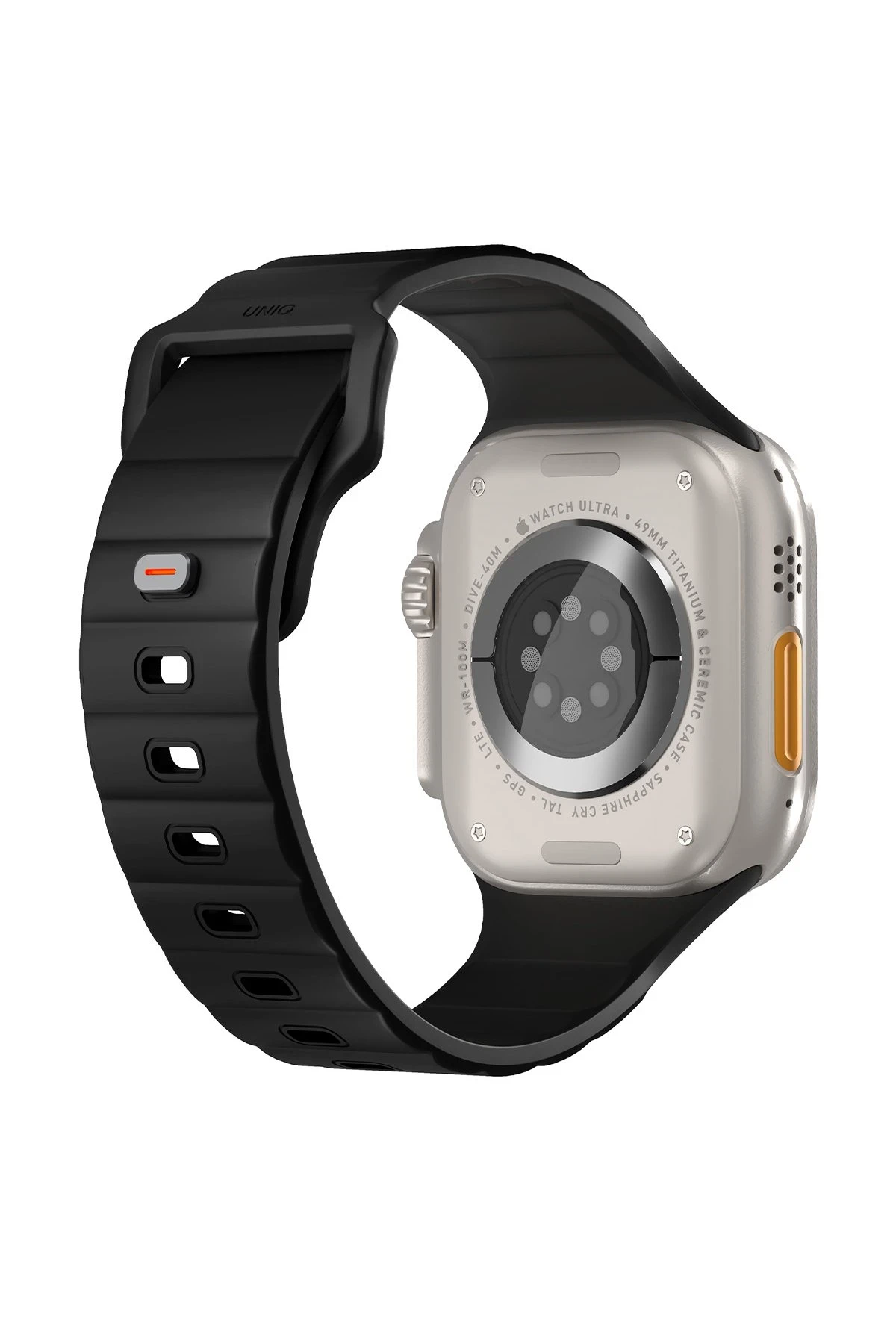 Uniq Watch Ultra 49mm Stride FKM Silikon Kordon - Siyah