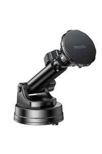 Yesido C186 Izgara Klipsli ve Vantuzlu 15W Kablosuz Şarjlı Araç Tutucu - Siyah