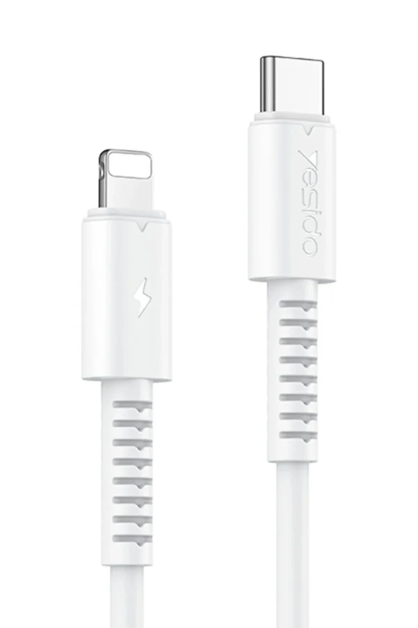 Yesido CA87 1.4M Type-C to 100W Type-C ve 20W Lightning Çift Çıkışlı 2in1 PD Hızlı Şarj Kablosu - Siyah