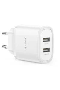 Yesido YC71 1 Adet 12W Type-C ve 1 Adet 12W Lightning Çıkışlı Ekstra 1M Type-C to Ligtning Kablolu PD Hızlı Şarj Cihazı - Beyaz