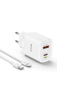 Yesido YC54 2 Adet 20W Type-C Çıkışlı ve 1M 27W Type-C to Lightning Kablolu PD Şarj Cihazı - Siyah