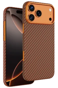 Keephone Apple iPhone 17 Pro Kevlar Magsafe Kılıf - Turuncu