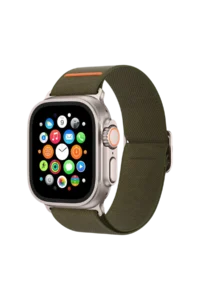 Keephone Apple Watch Ultra 2 49mm Navas Kumaş Kordon - Koyu Yeşil