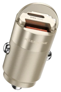 Keephone CarVolt CC12 1 Adet 36W Type-C 1 Adet 18W USB Çıkışlı PD Hızlı Araç Şarj - Titanyum