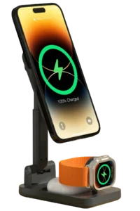 Keephone CR-302 3in1 Masaüstü Kablosuz Şarj Standı - Siyah