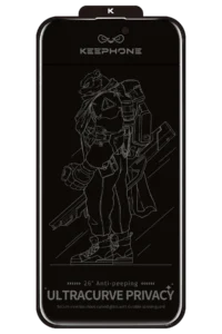 Keephone iPhone 14 UltraCurve Privacy 3D Cam Ekran Koruyucu - Siyah