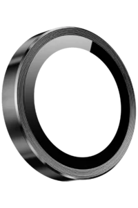 Keephone iPhone 15 3D Spiral Alüminyum AR Kamera Lens Koruyucu - Siyah