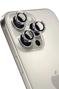 Keephone iPhone 15 Pro Max Maria Simli Kamera Lens Koruyucu - Koyu Gri