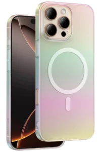 Keephone iPhone 16 Pro Max Fantasia Gökkuşağı Magsafe Kılıf - Beyaz